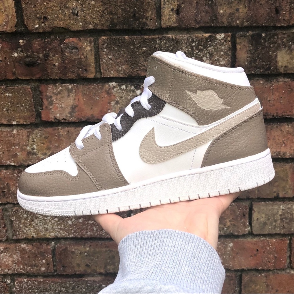Brown and Cream Jordan Mids